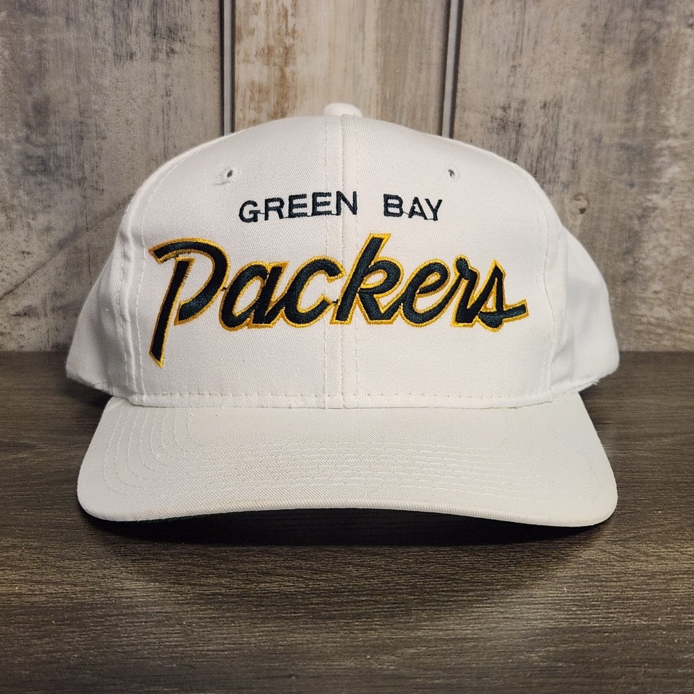 Vintage Sports Specialties Script Snapback Hat 90s Green Bay Packers Twill